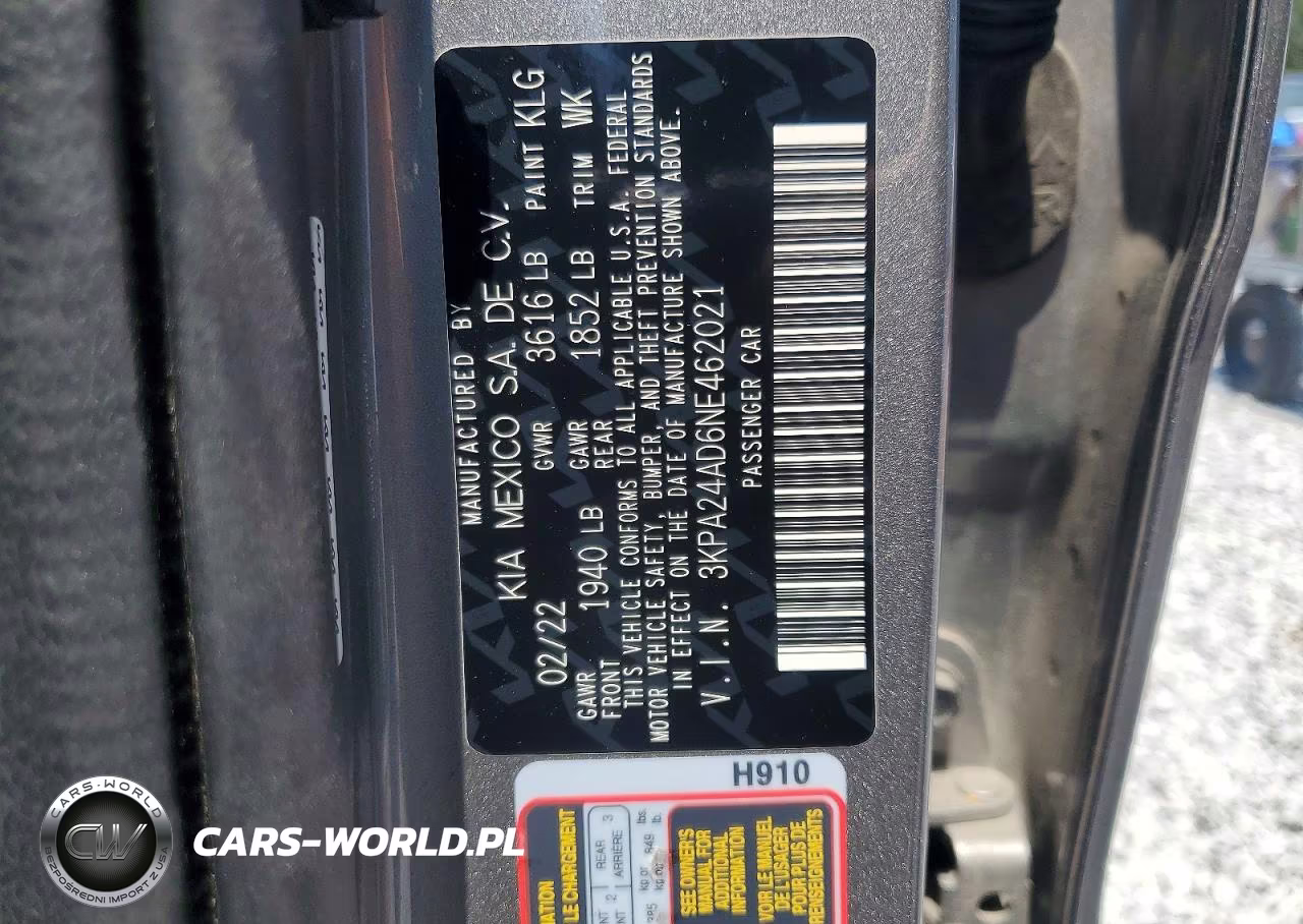 2022 Kia Rio S VIN:3KPA24AD6NE462021 - 12