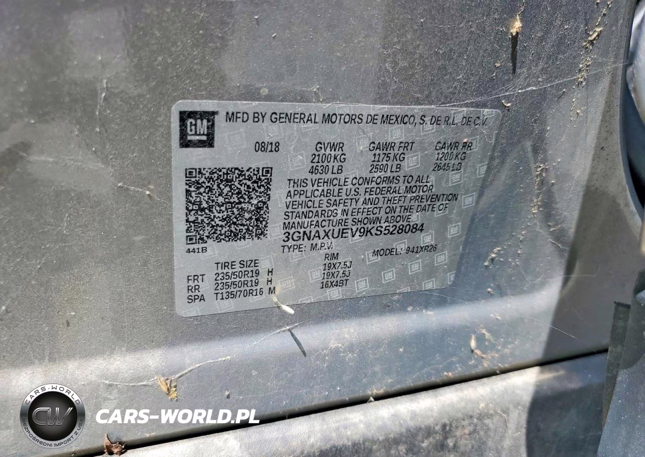2019 Chevrolet Equinox Lt VIN:3GNAXUEV9KS528084 - 13