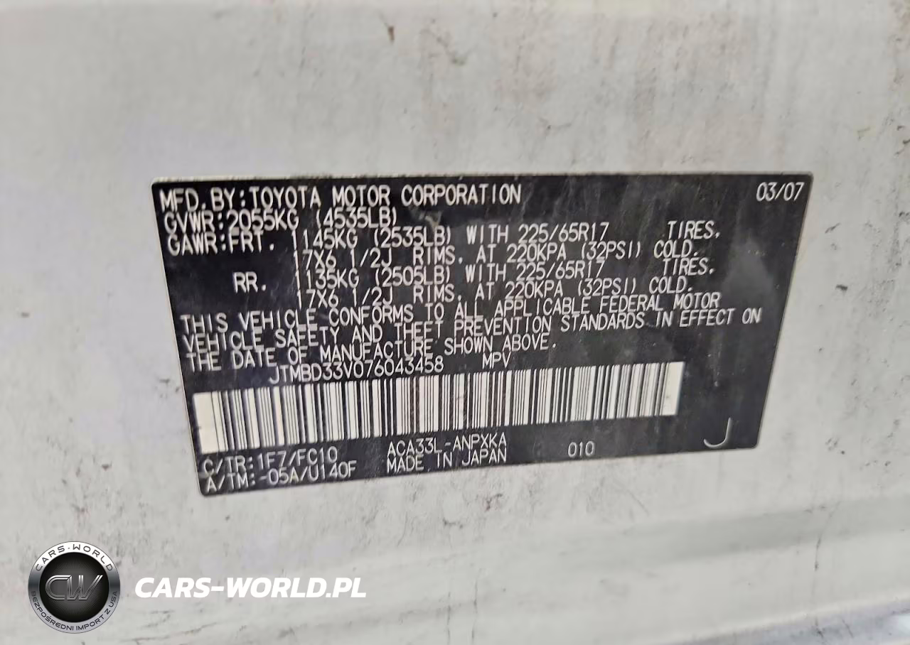 2007 Toyota Rav4 Base VIN:JTMBD33V076043458 - 13