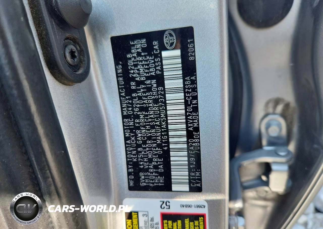 2021 Toyota Camry Se VIN:4T1G11AK5MU573729 - 13