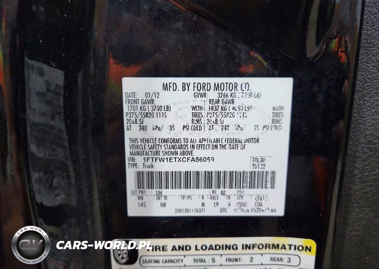 2012 Ford F150 Supercrew VIN:1FTFW1ETXCFA56059 - 12