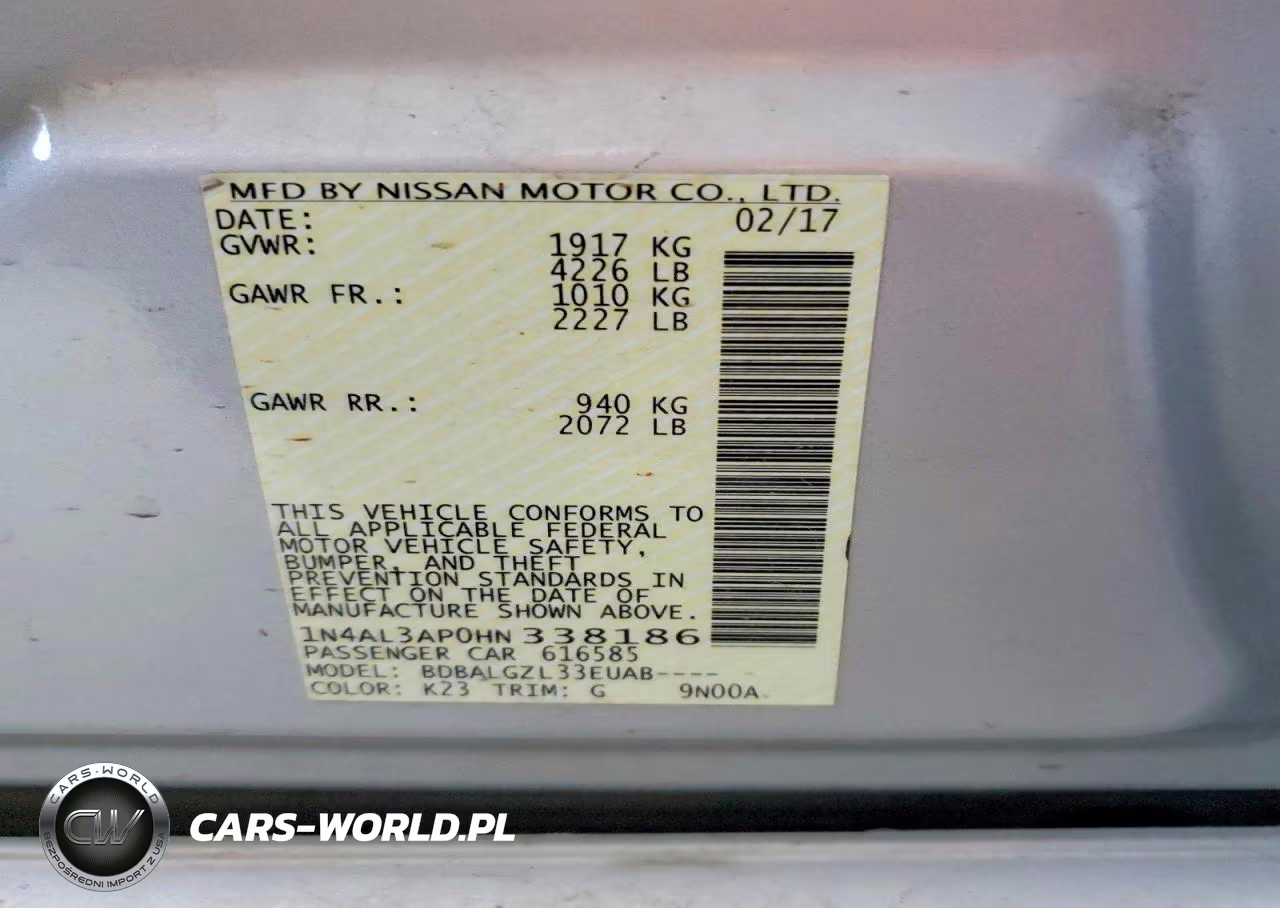 2017 Nissan Altima 2.5 S VIN:1N4AL3AP0HN338186 - 12