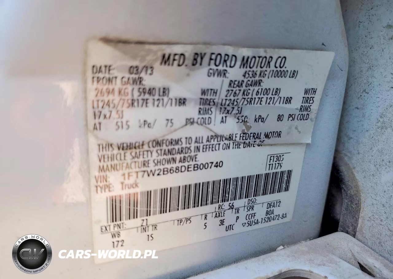 2013 Ford F250 Super Duty VIN:1FT7W2B68DEB00740 - 12