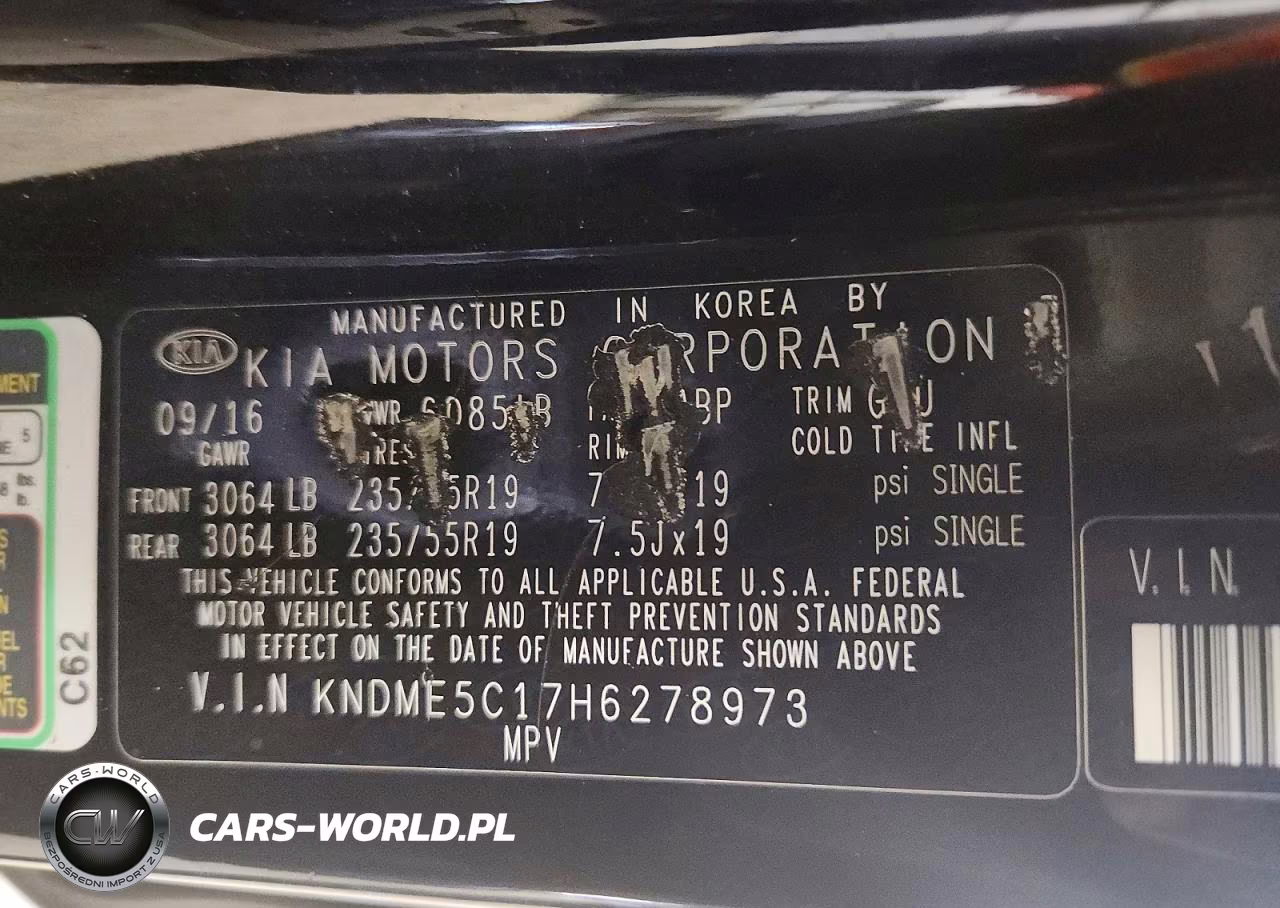 2017 Kia Sedona Sxl VIN:KNDME5C17H6278973 - 13