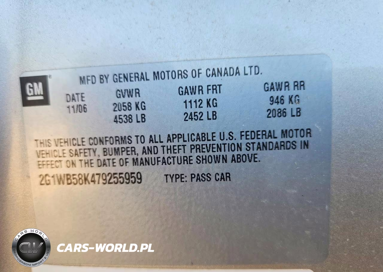 2007 Chevrolet Impala Ls VIN:2G1WB58K479255959 - 12