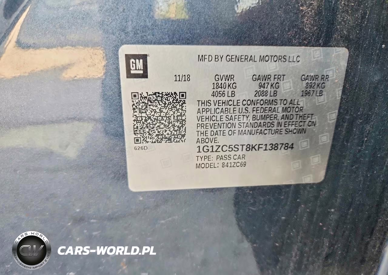 2019 Chevrolet Malibu Ls VIN:1G1ZC5ST8KF138784 - 12