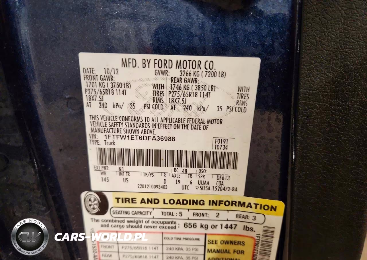 2013 Ford F150 Supercrew VIN:1FTFW1ET6DFA36988 - 12