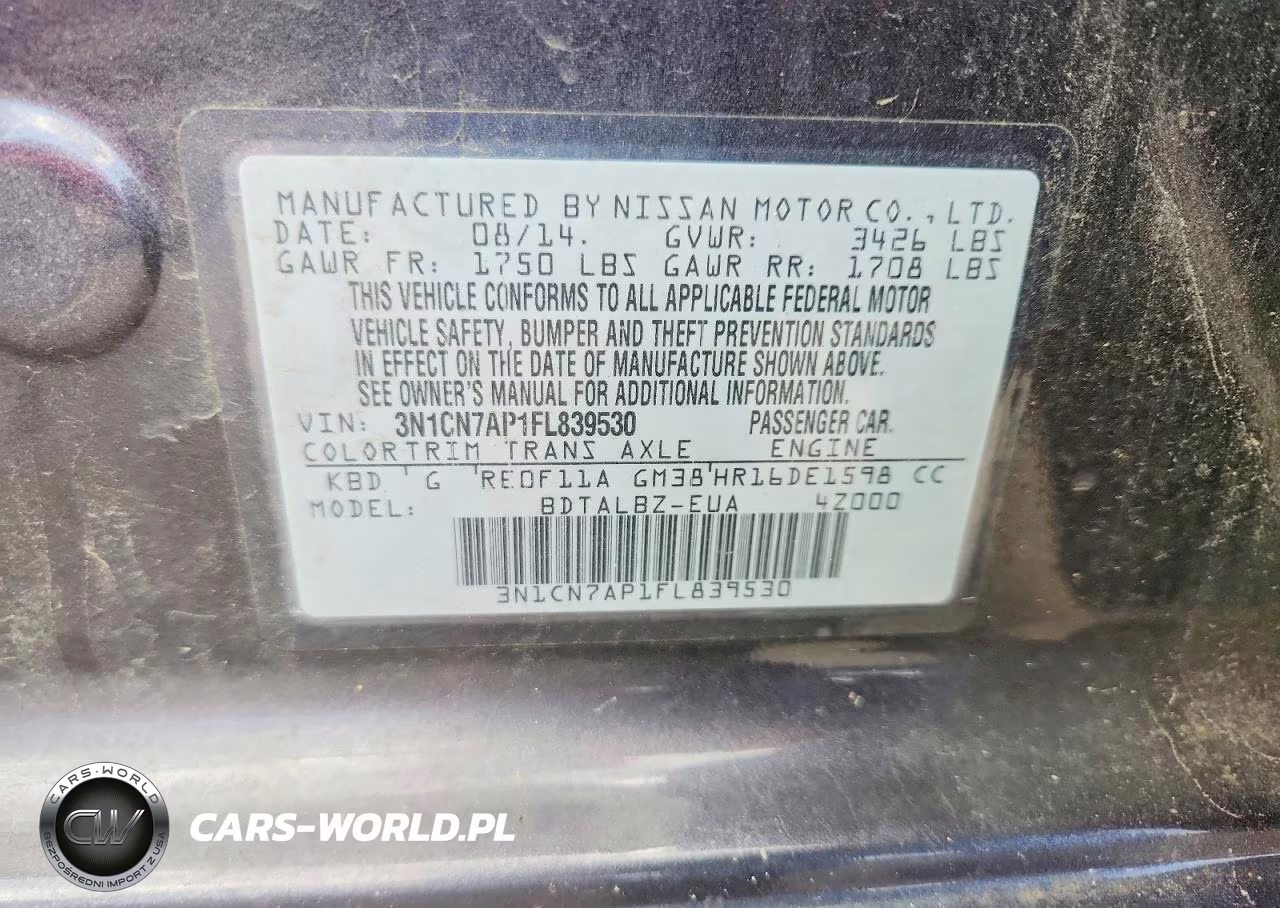 2015 Nissan Versa 1.6 Sv VIN:3N1CN7AP1FL839530 - 12
