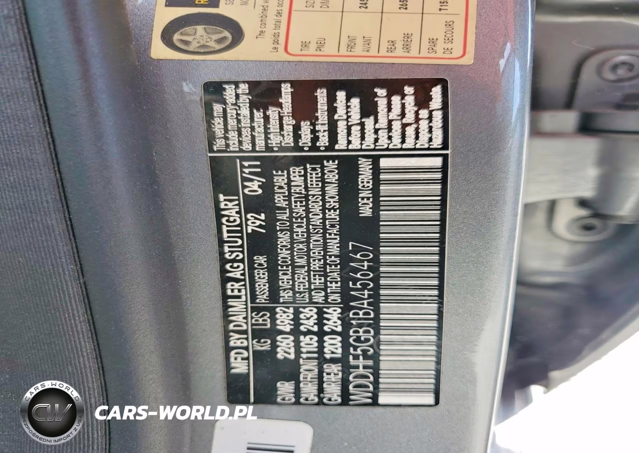 2011 Mercedes-Benz E 350 VIN:WDDHF5GB1BA456467 - 12