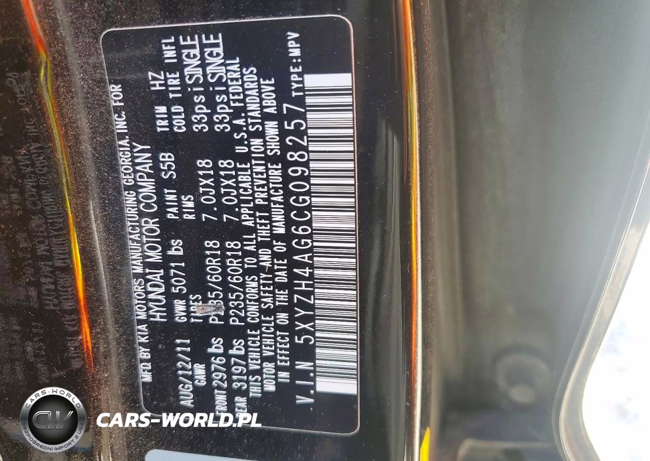 2012 Hyundai Santa Fe Se VIN:5XYZH4AG6CG098257 - 13