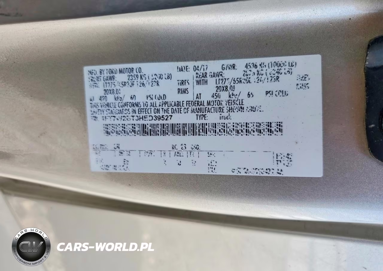 2017 Ford F250 Super Duty VIN:1FT7W2BT3HED39527 - 12