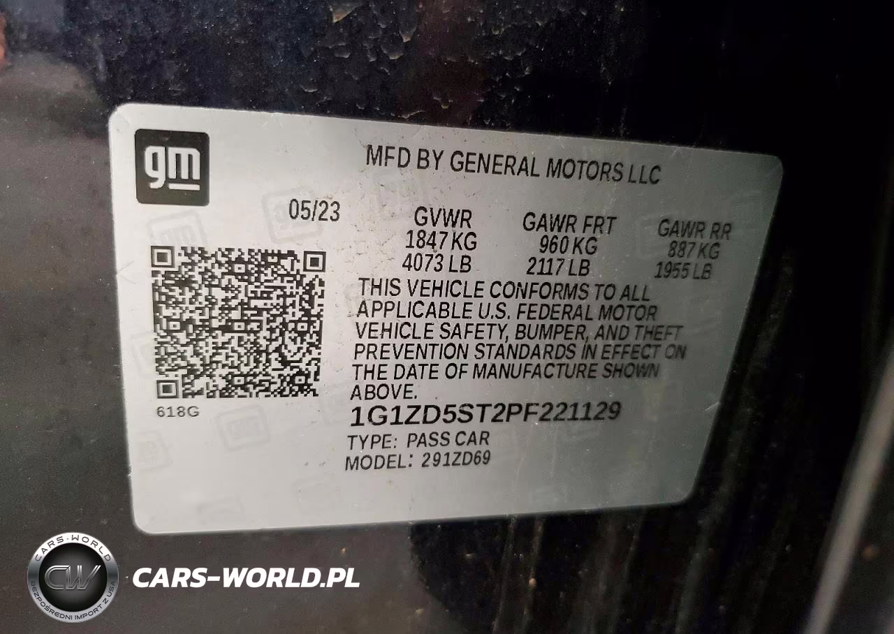 2023 Chevrolet Malibu Lt VIN:1G1ZD5ST2PF221129 - 12