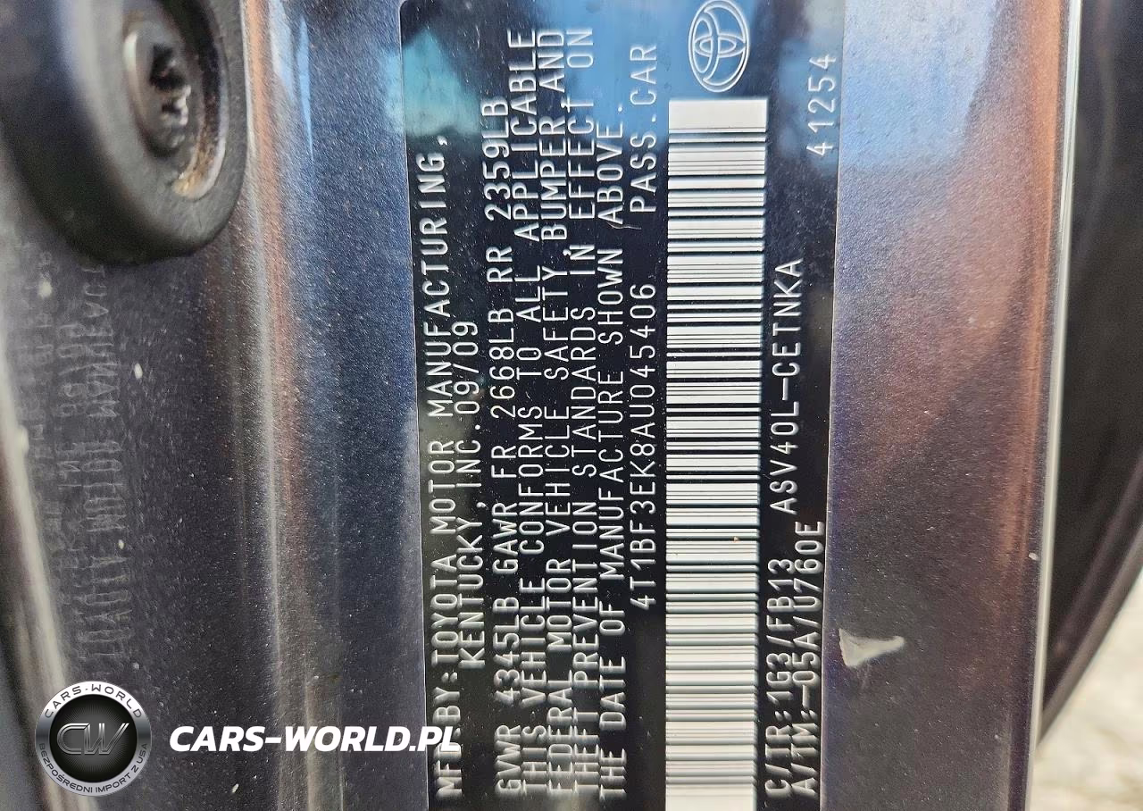 2010 Toyota Camry Le VIN:4T1BF3EK8AU045406 - 12