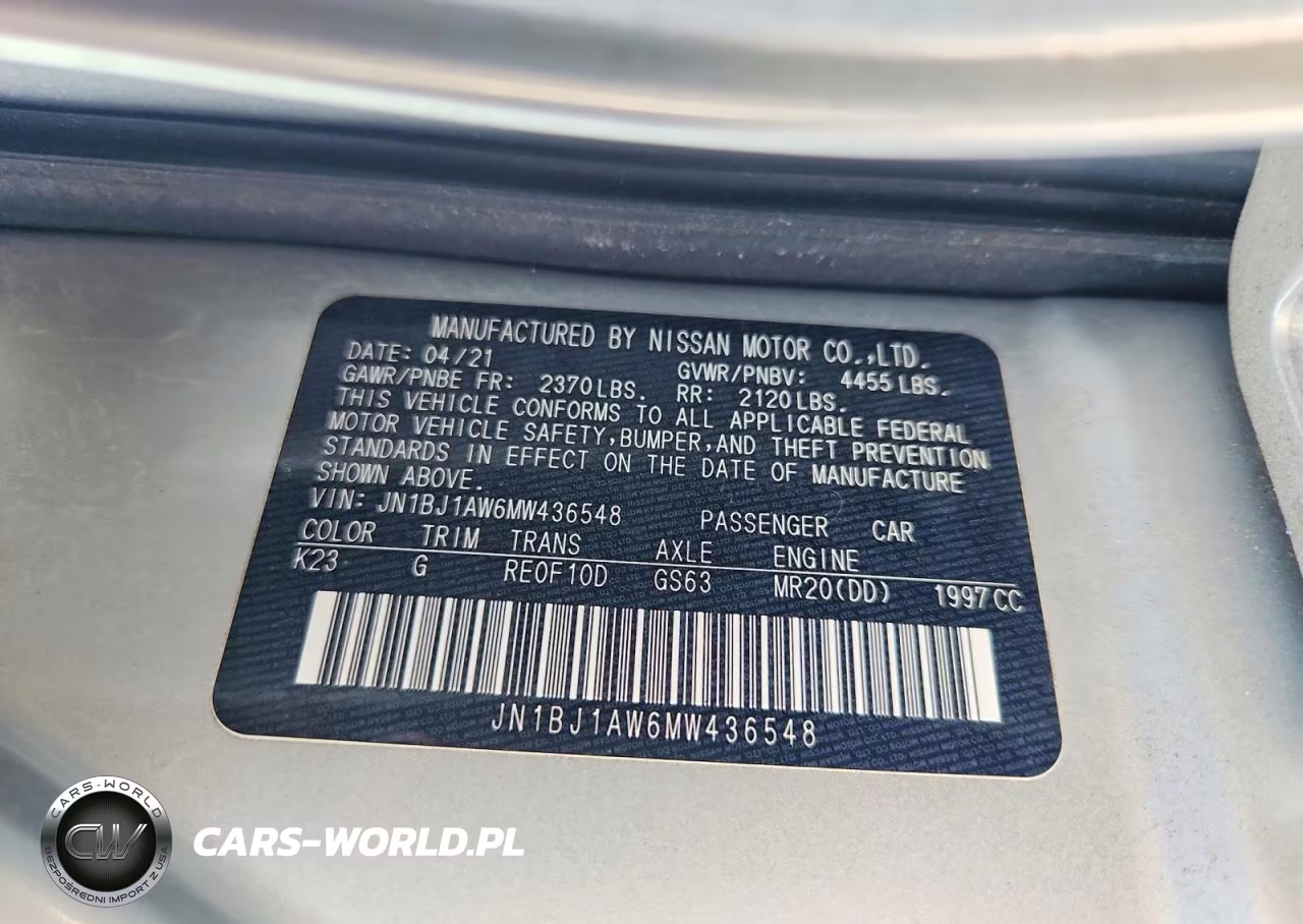 2021 Nissan Rogue Sport S VIN:JN1BJ1AW6MW436548 - 13