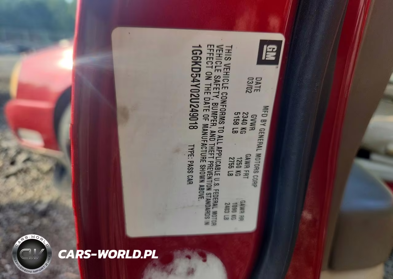 2002 Cadillac Deville VIN:1G6KD54Y02U249018 - 12