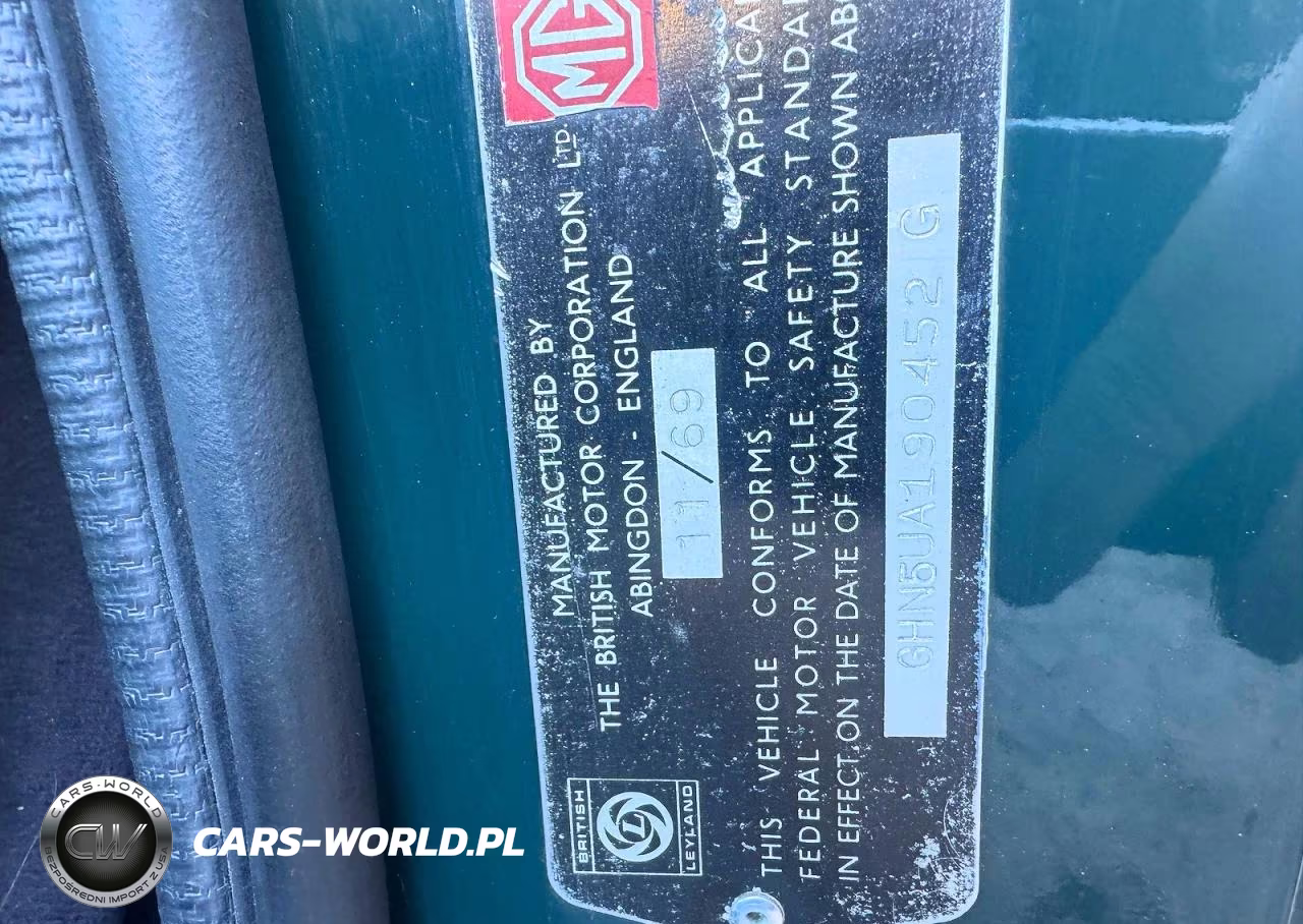 1970 Mgb Roadster VIN:GHN5UA190452G - 10