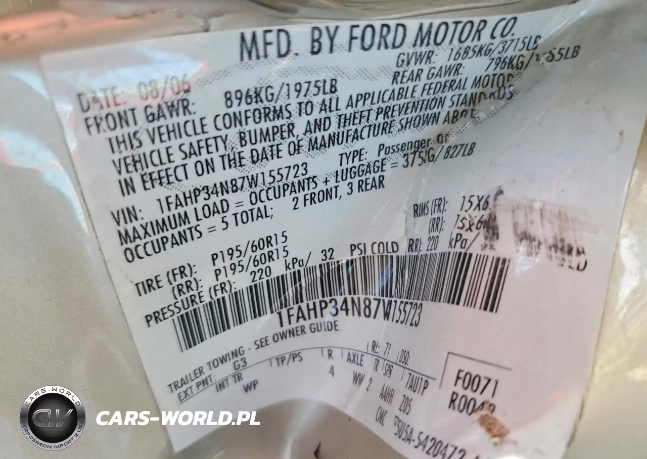 2007 Ford Focus Zx4 VIN:1FAHP34N87W155723 - 13