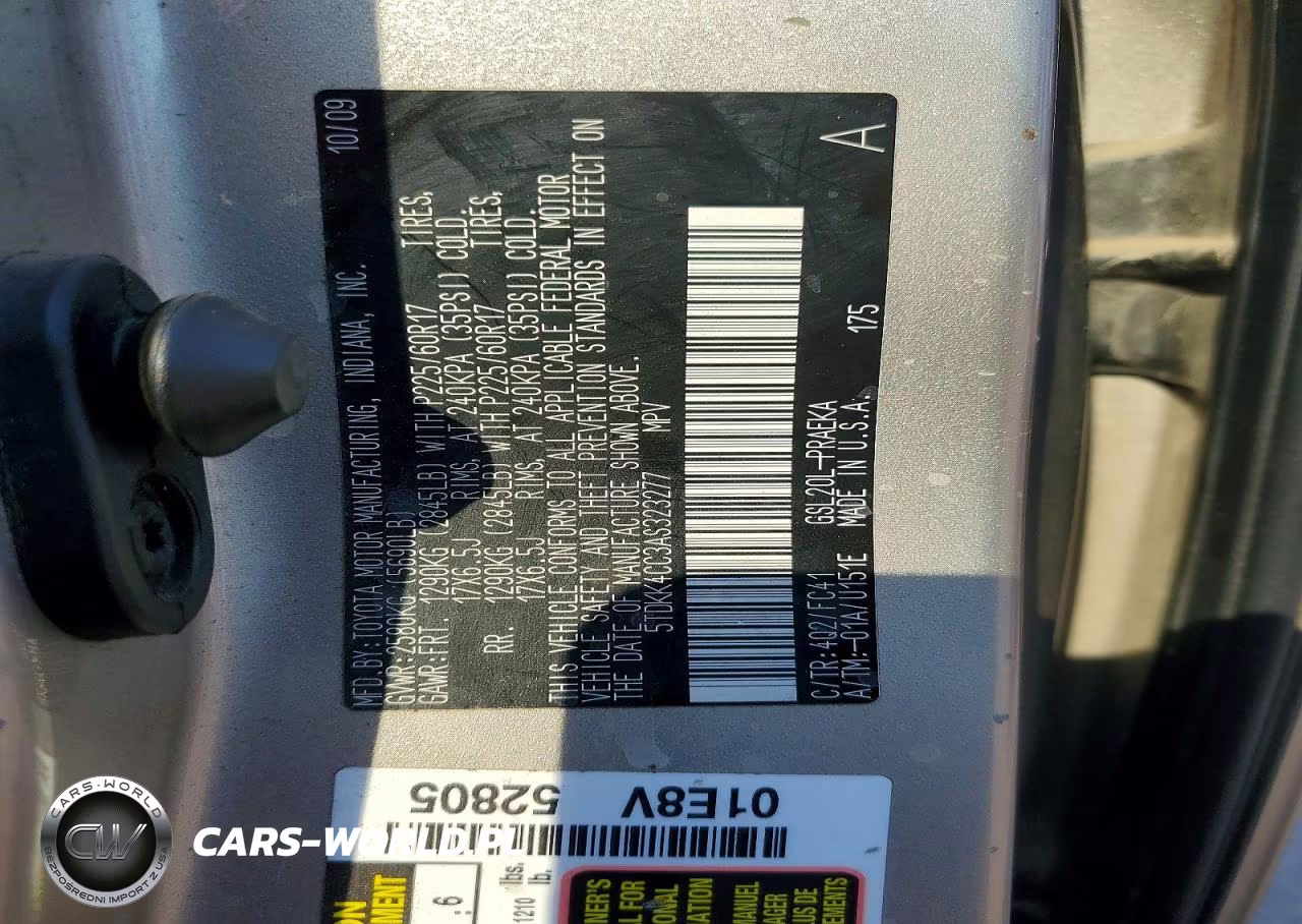 2010 Toyota Sienna Le 8-Passenger VIN:5TDKK4CC3AS323277 - 14
