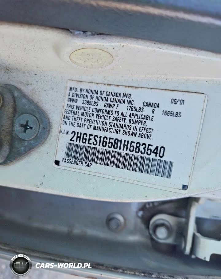 2001 Honda Civic Lx VIN:2HGES16581H583540 - 12