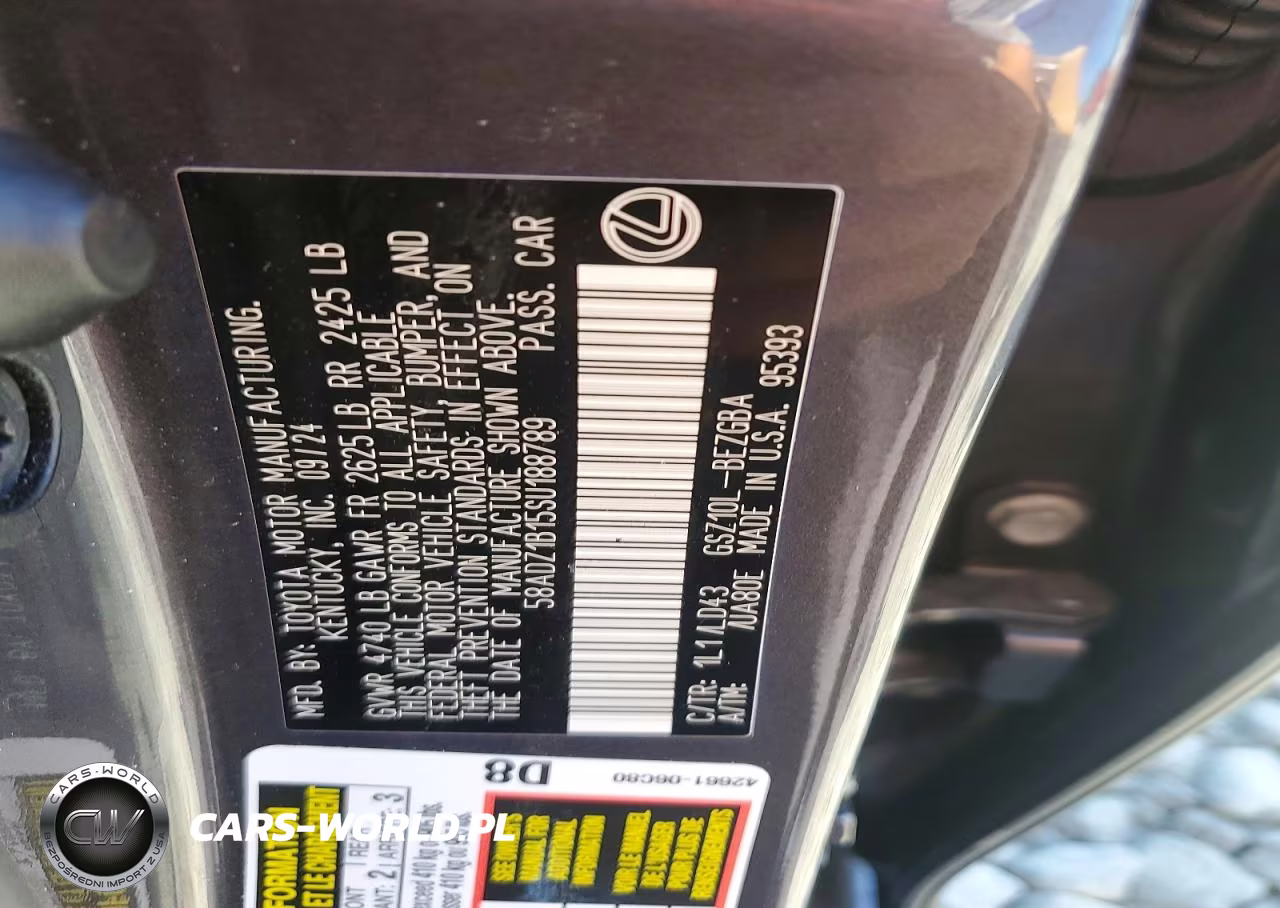 2025 Lexus Es 350 Base VIN:58ADZ1B15SU188789 - 12