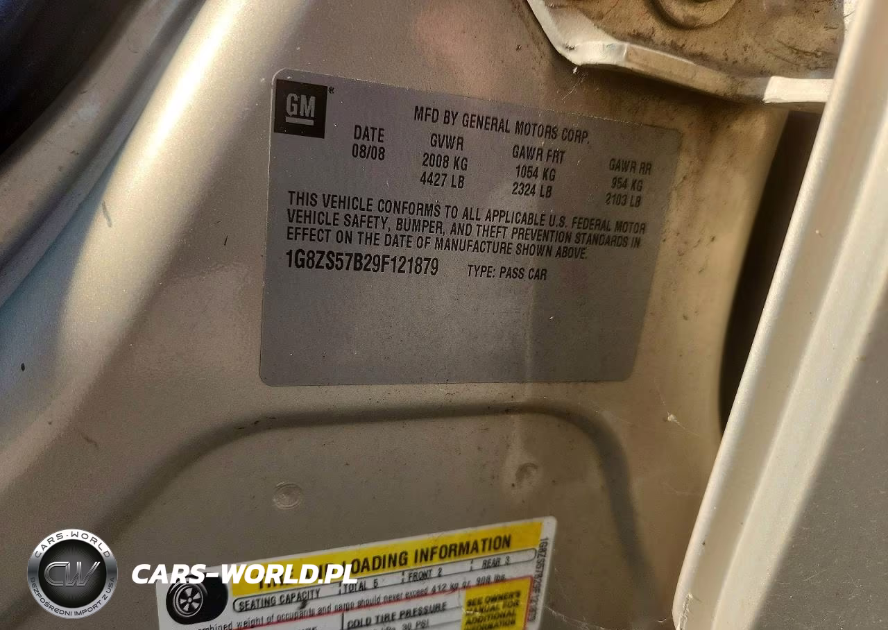 2009 Saturn Aura Xe VIN:1G8ZS57B29F121879 - 12