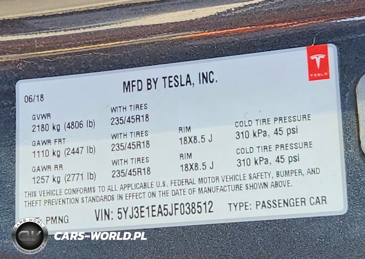 2018 Tesla Model 3 VIN:5YJ3E1EA5JF038512 - 13
