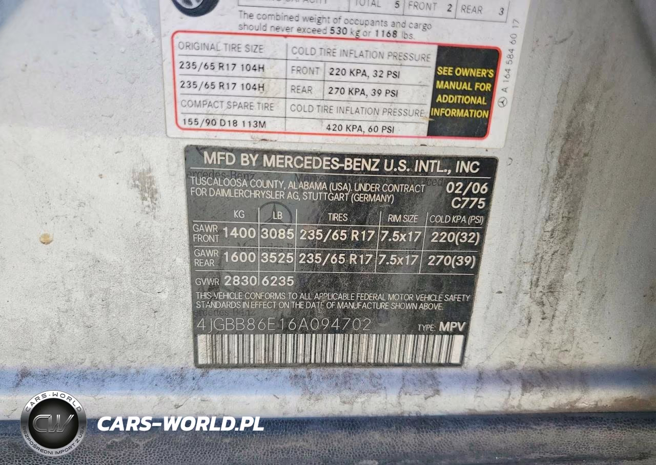 2006 Mercedes-Benz Ml 350 VIN:4JGBB86E16A094702 - 13