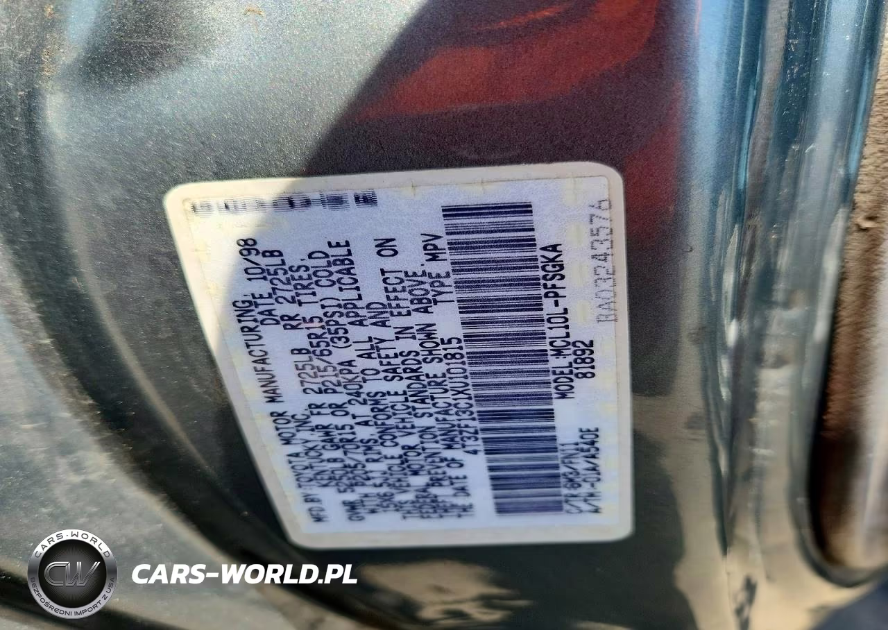 1999 Toyota Sienna Le VIN:4T3ZF13C1XU101815 - 13