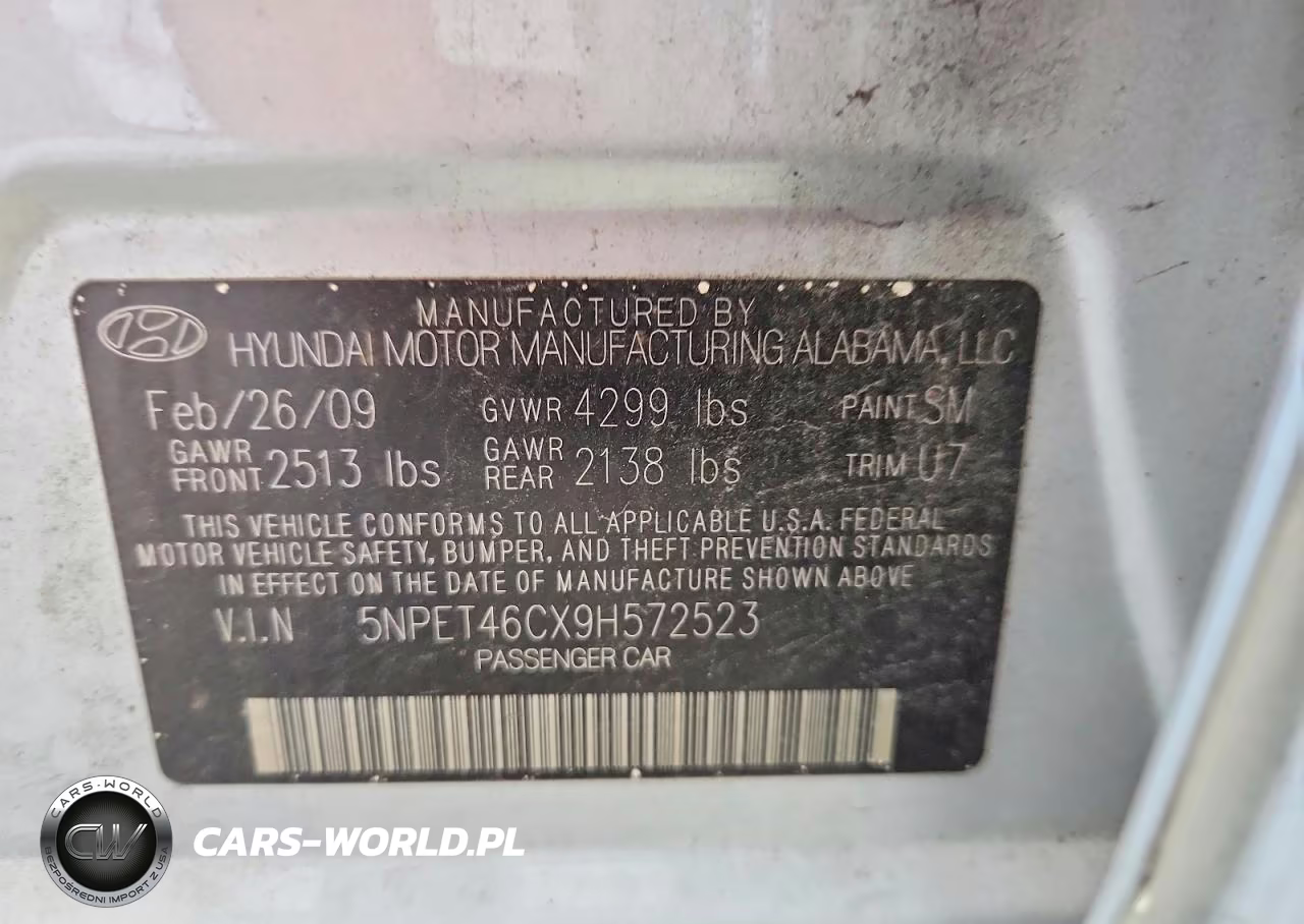 2009 Hyundai Sonata Gls VIN:5NPET46CX9H572523 - 13