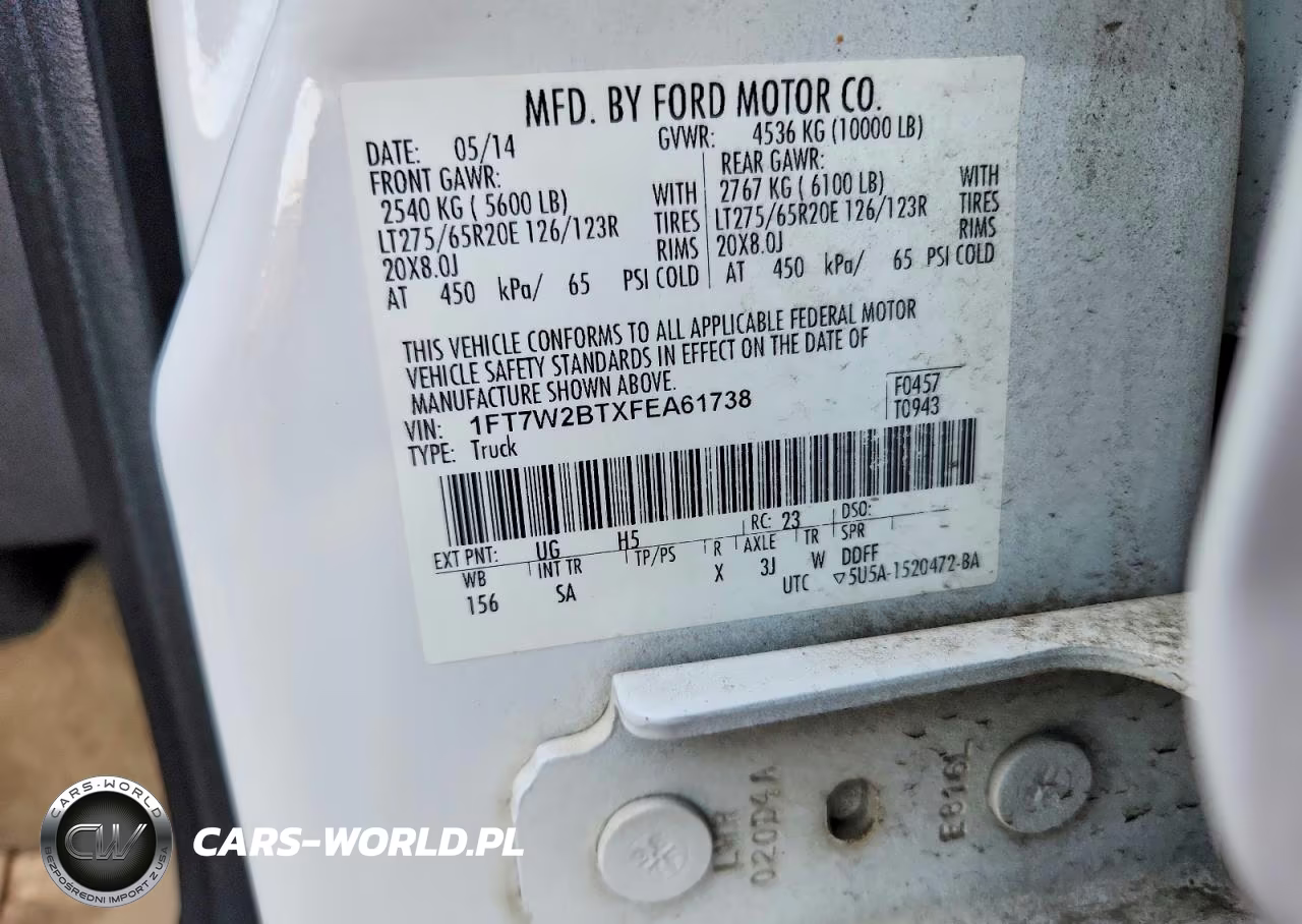 2015 Ford F250 Super Duty VIN:1FT7W2BTXFEA61738 - 13