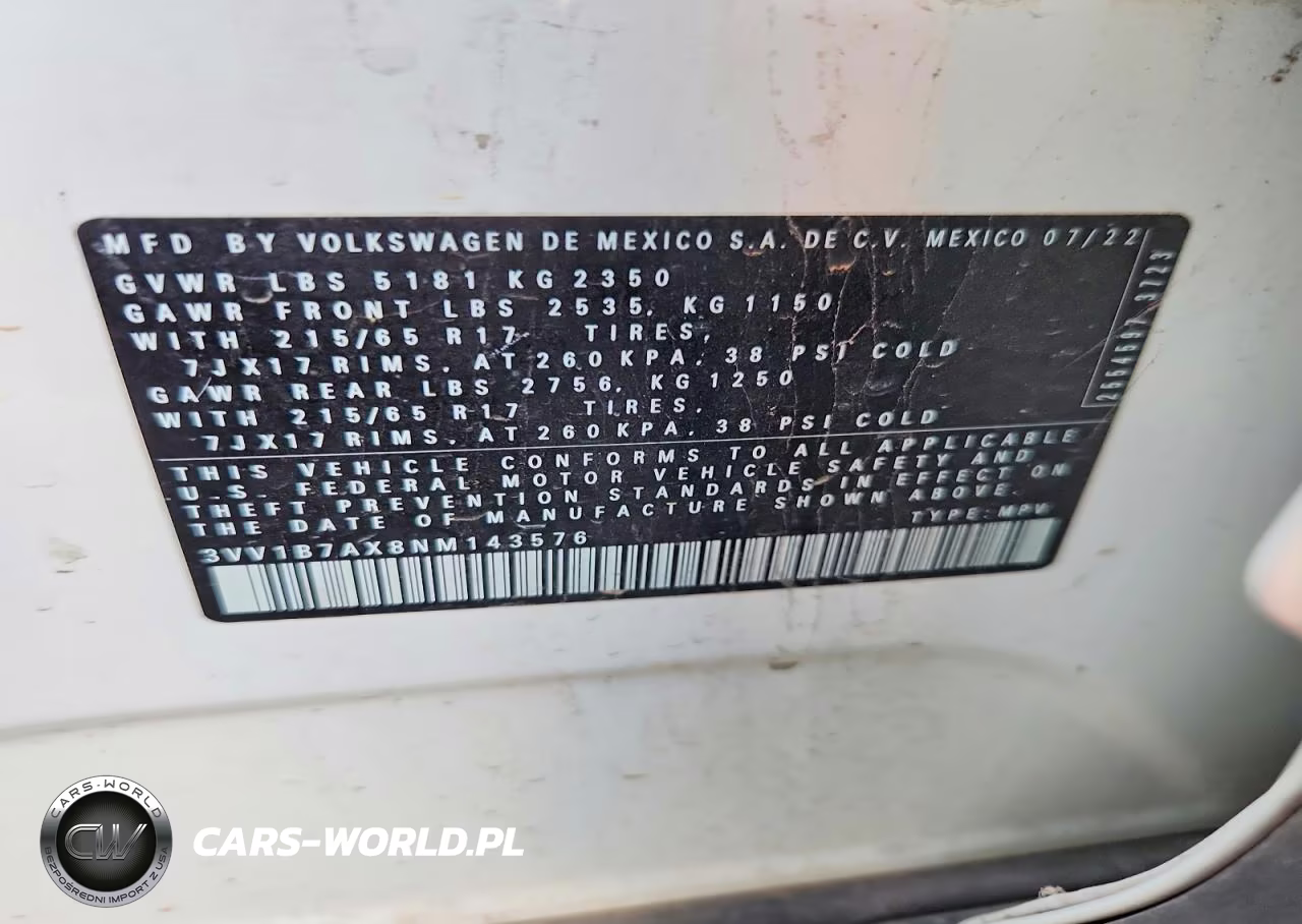 2022 Volkswagen Tiguan S VIN:3VV1B7AX8NM143576 - 13