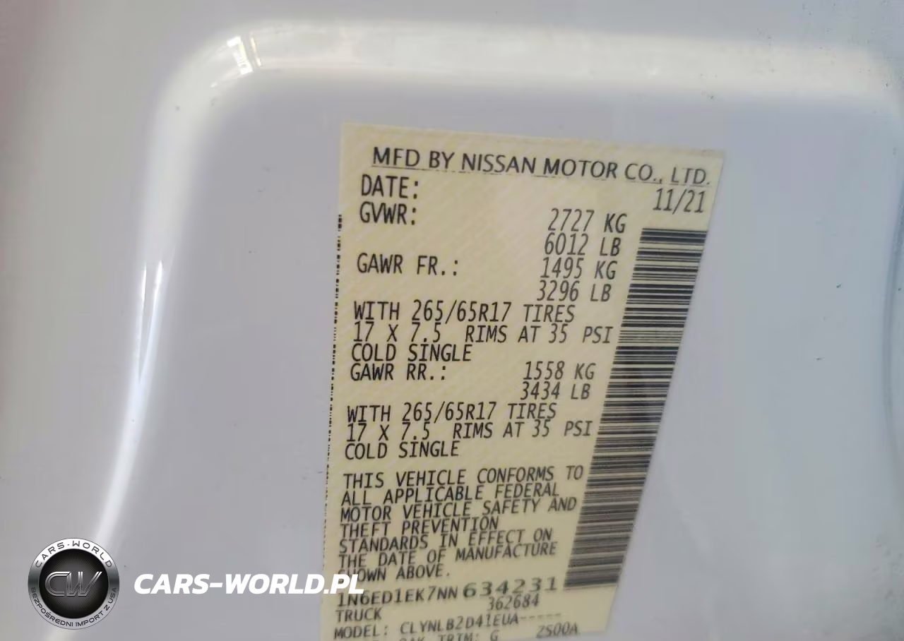 2022 Nissan Frontier Sv VIN:1N6ED1EK7NN634231 - 12