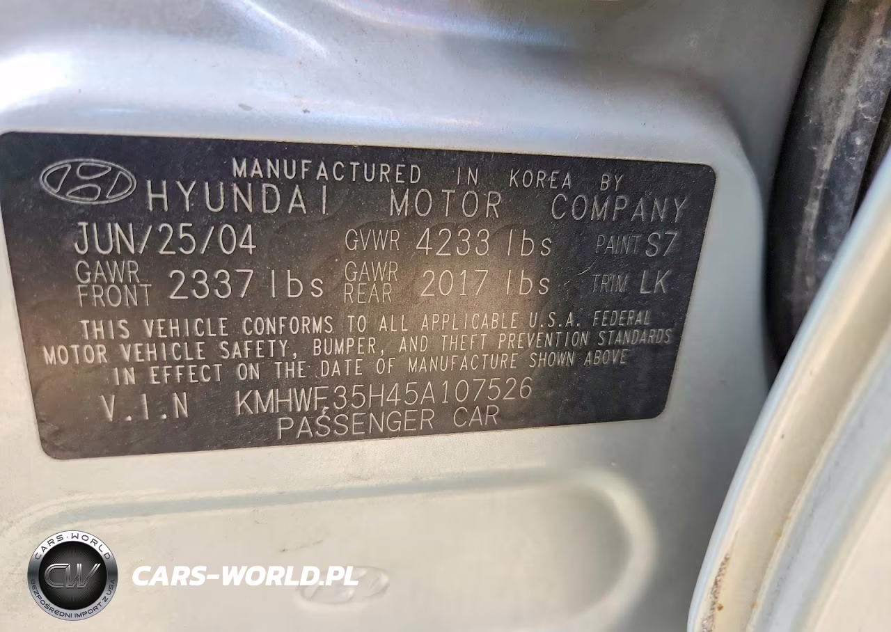 2005 Hyundai Sonata Gls VIN:KMHWF35H45A107526 - 12