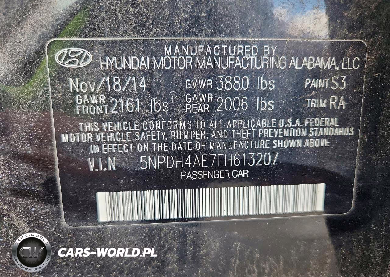2015 Hyundai Elantra Se VIN:5NPDH4AE7FH613207 - 12