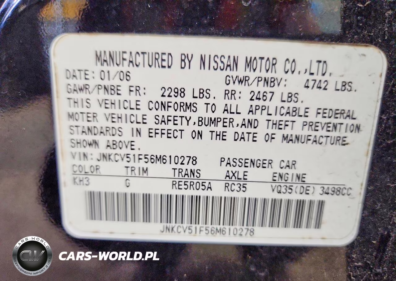 2006 Infiniti G35 X VIN:JNKCV51F56M610278 - 12