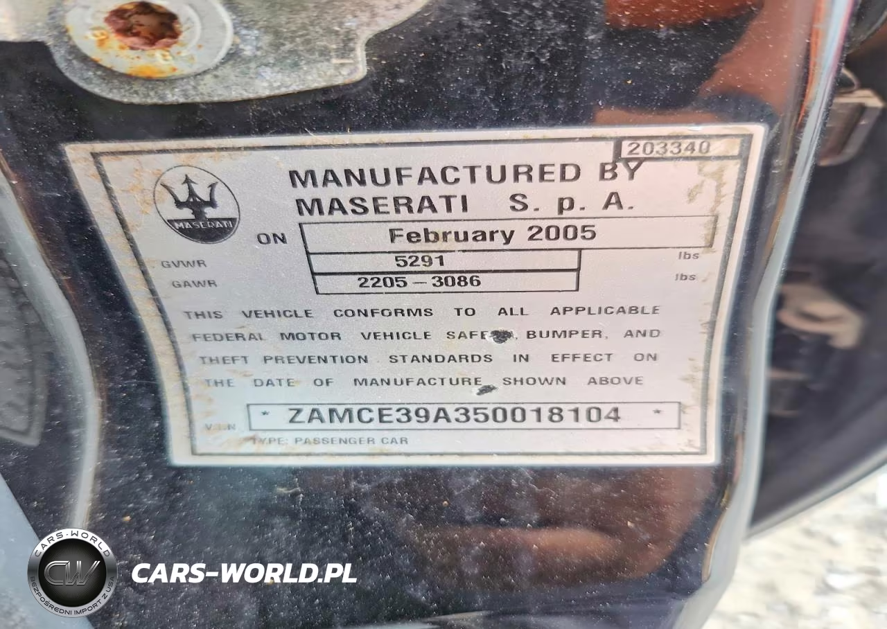 2005 Mase Quattropor VIN:ZAMCE39A350018104 - 12
