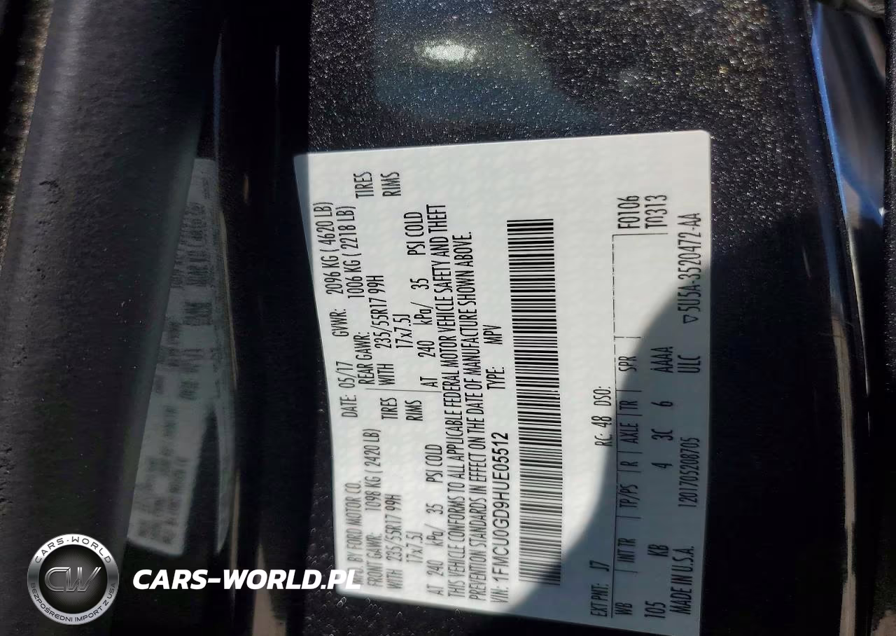 2017 Ford Escape Se VIN:1FMCU0GD9HUE05512 - 12