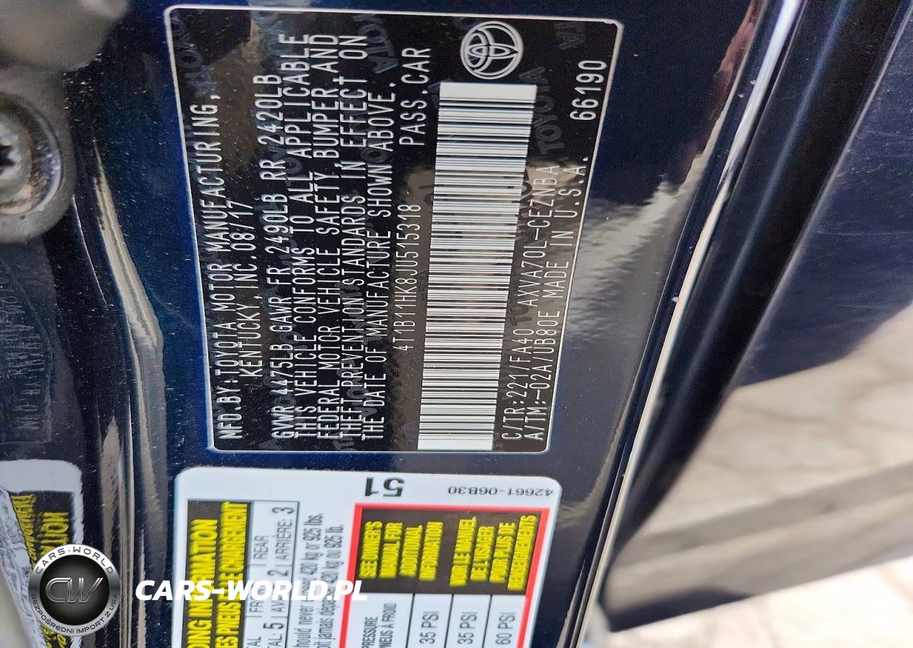 2018 Toyota Camry Le VIN:4T1B11HK8JU515318 - 13