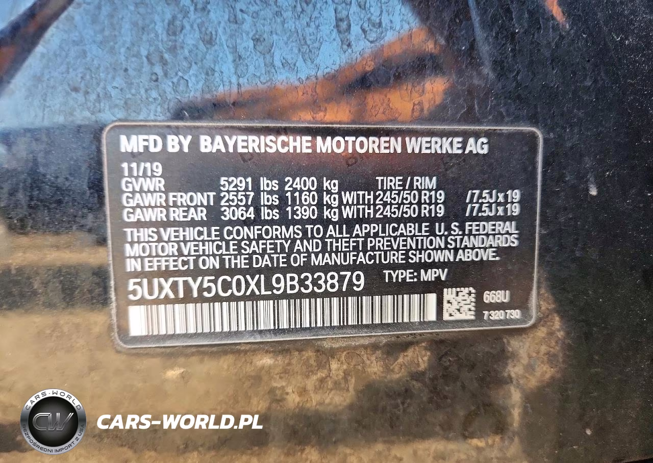 2020 BMW X3 xDrive30I VIN:5UXTY5C0XL9B33879 - 12