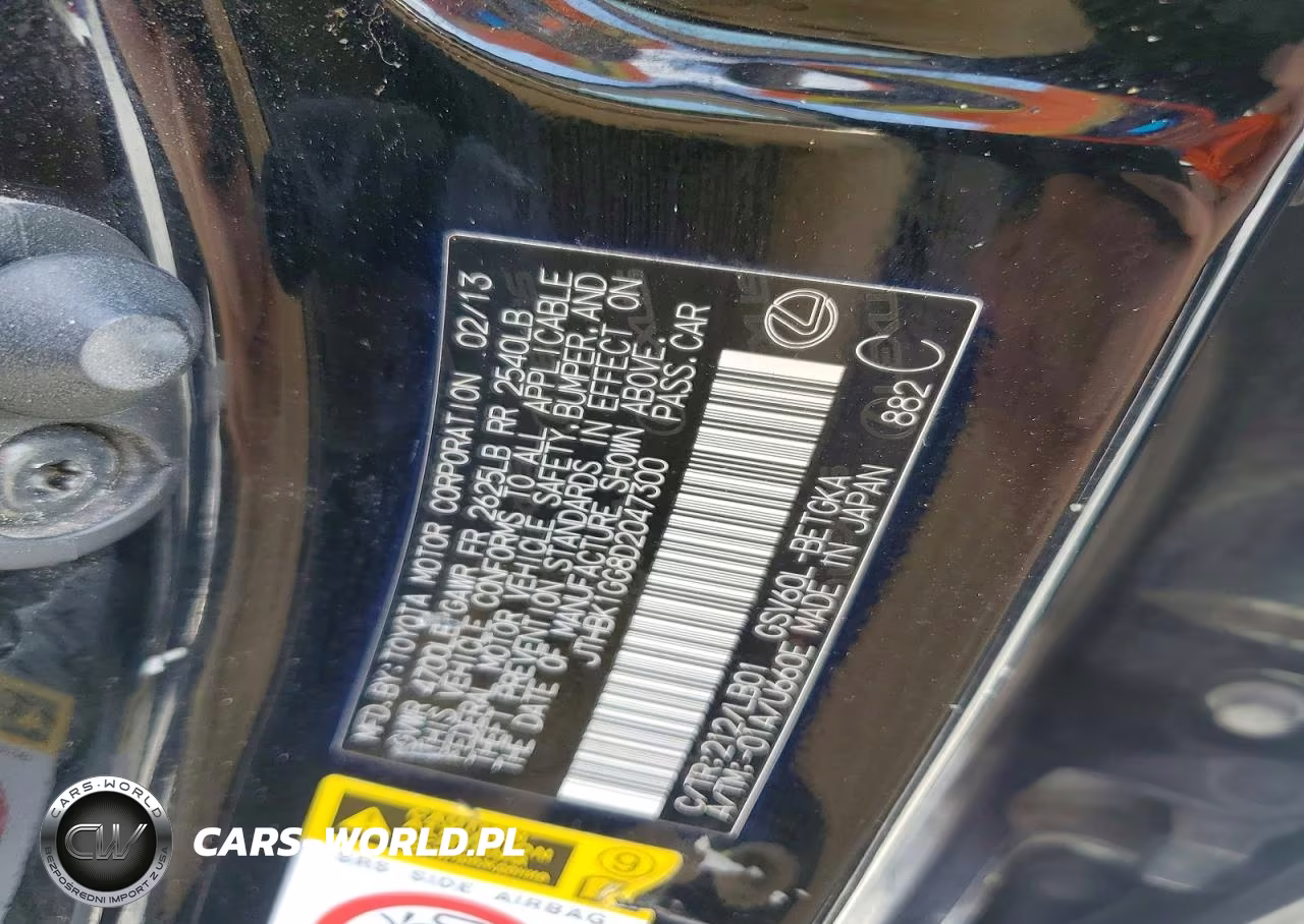 2013 Lexus Es 350 VIN:JTHBK1GG8D2047300 - 12
