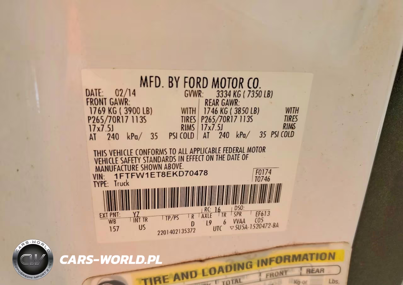 2014 Ford F150 Supercrew VIN:1FTFW1ET8EKD70478 - 12