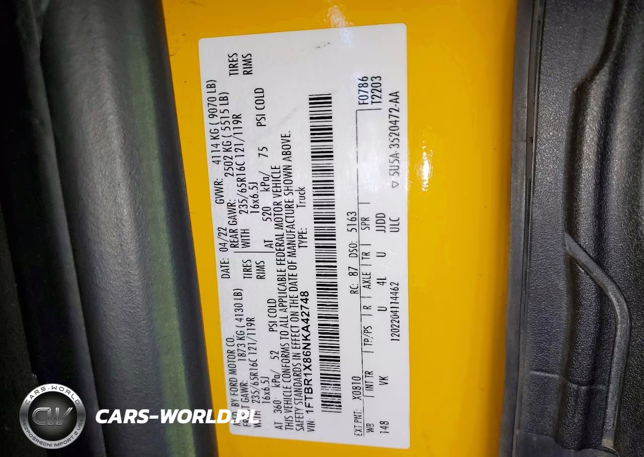 2022 Ford Transit T- - Delivery Van VIN:1FTBR1X86NKA42748 - 14