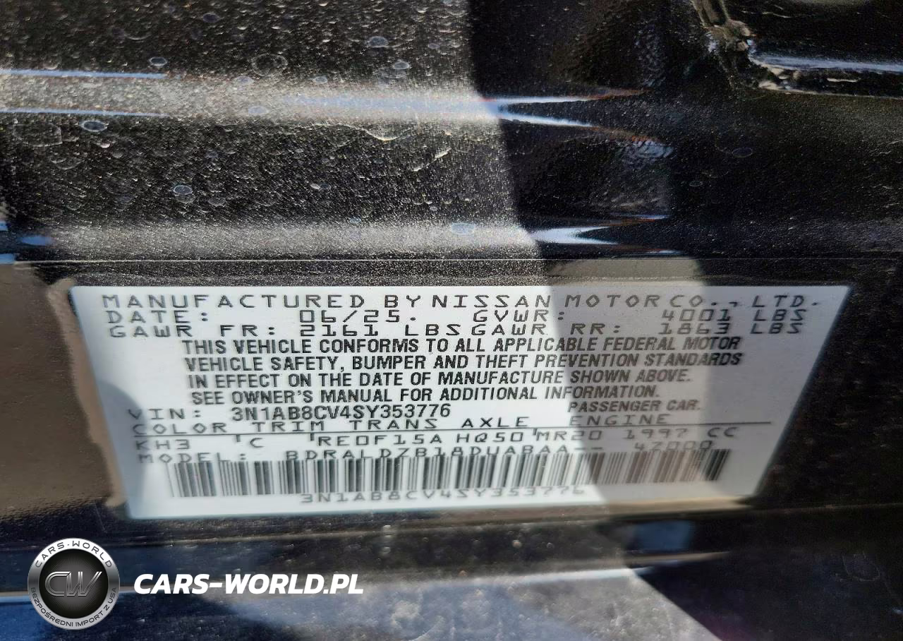 2025 Nissan Sentra Sv VIN:3N1AB8CV4SY353776 - 12