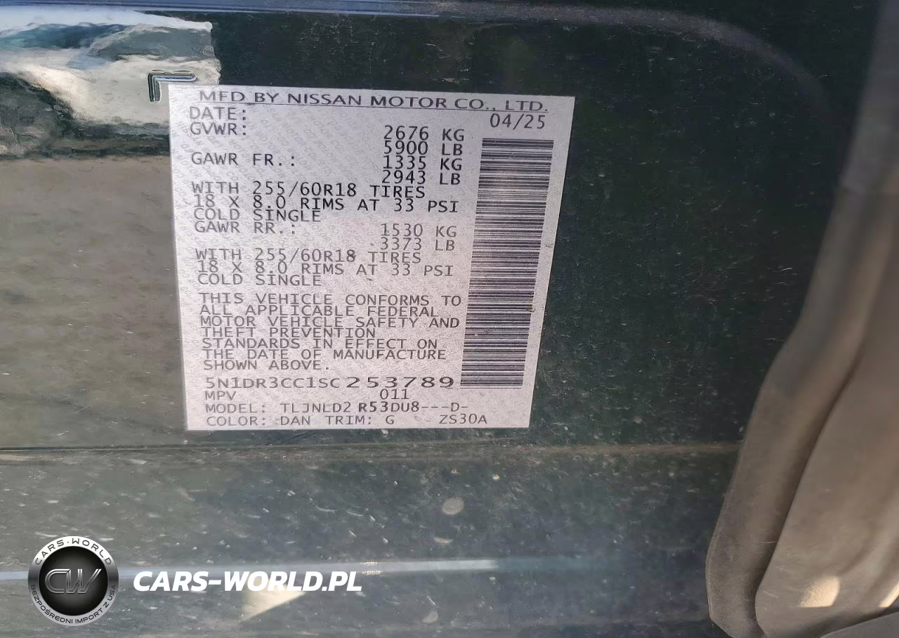 2025 Nissan Pathfinder Sl VIN:5N1DR3CC1SC253789 - 13