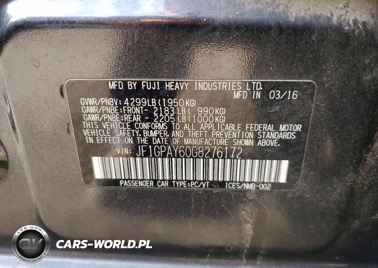 2016 Subaru Impreza Sport Limited VIN:JF1GPAY60G8276172 - 12