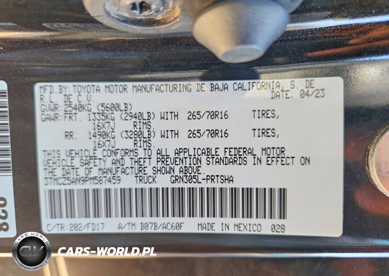 2023 Toyota Tacoma Trd Off-Road VIN:3TMCZ5AN9PM587459 - 12