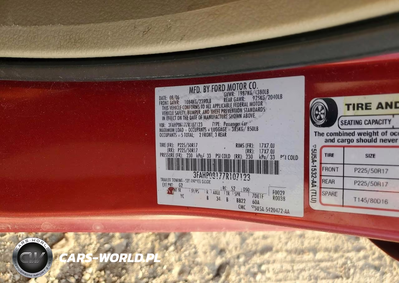 2007 Ford Fusion Sel VIN:3FAHP08177R107123 - 12