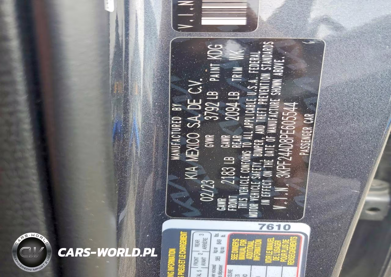 2023 Kia Forte Lxs VIN:3KPF24AD8PE605544 - 12