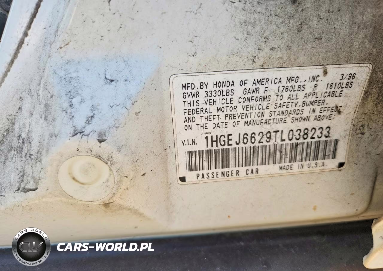 1996 Honda Civic Dx VIN:1HGEJ6629TL038233 - 12