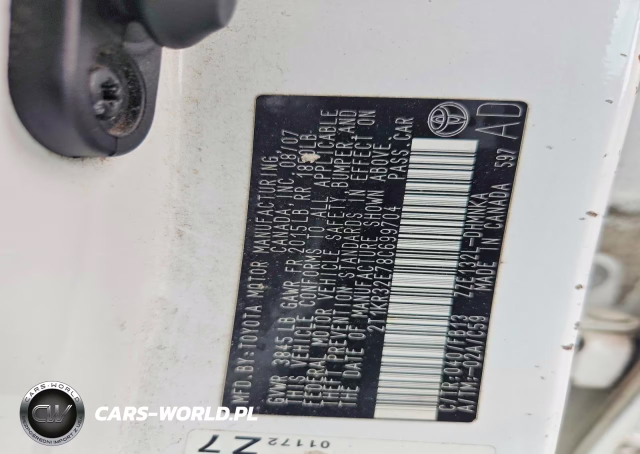 2008 Toyota Matrix Xr VIN:2T1KR32E78C699704 - 12